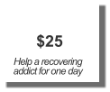 $25 Help a recovering addict for one day